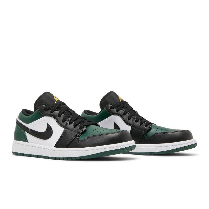 Air Jordan 1 Alacsony Zöld Fehér Fekete Arany Férfi Cipő