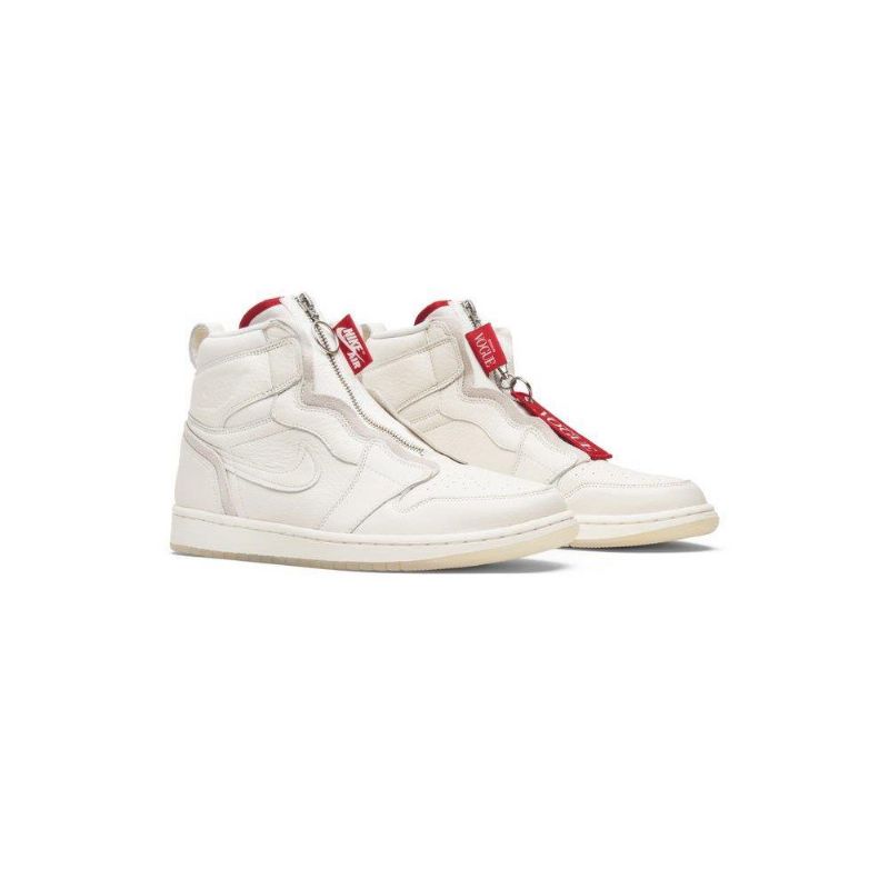 Air Jordan 1 Anna Wintour Retro Magas Cipzáras Fehér Piros Női Cipő