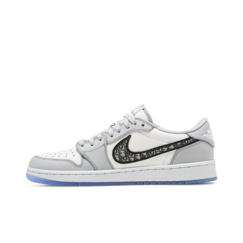 Air Jordan 1 Dior Alacsony Szürke Fehér Fekete Férfi Cipő