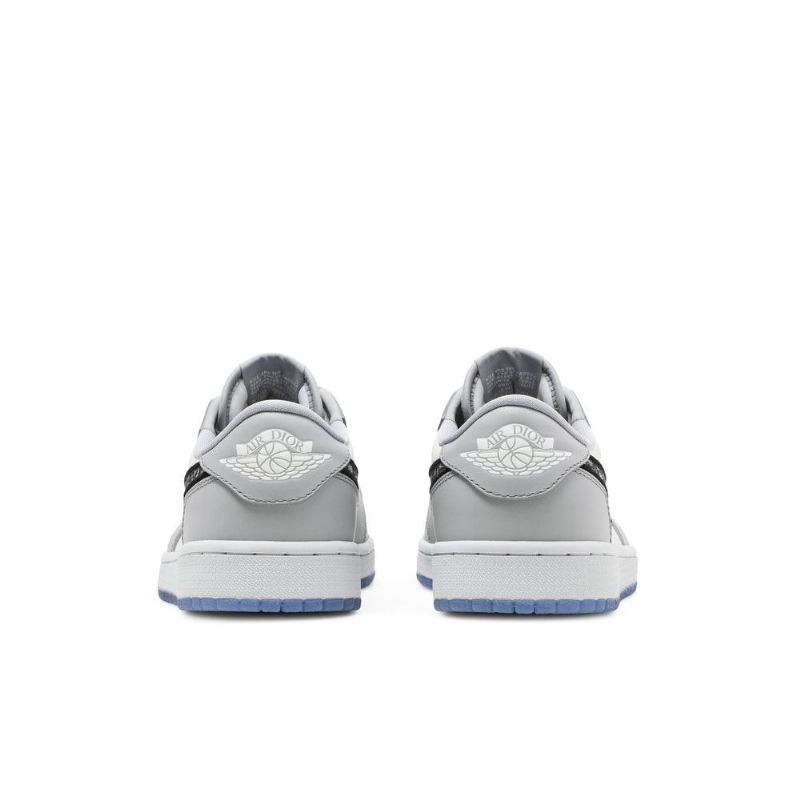 Air Jordan 1 Dior Alacsony Szürke Fehér Fekete Férfi Cipő