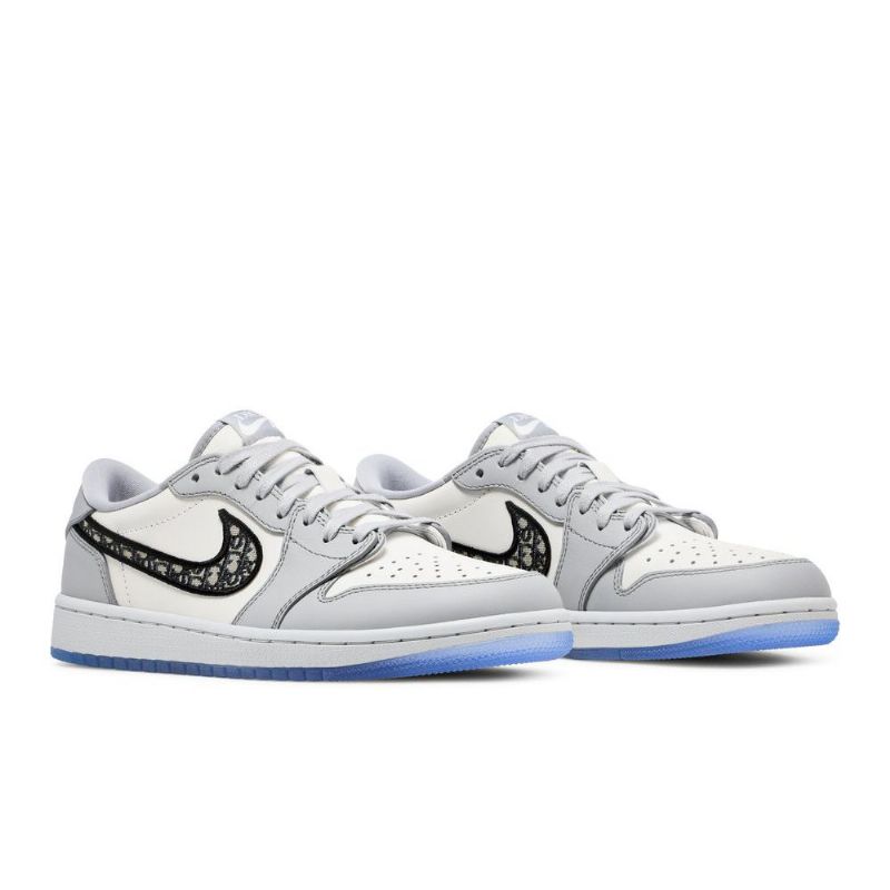 Air Jordan 1 Dior Alacsony Szürke Fehér Fekete Férfi Cipő