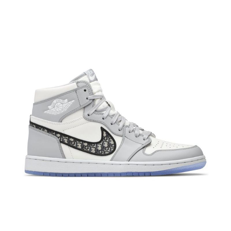 Air Jordan 1 Dior Magas Szürke Fehér Fekete Férfi Cipő