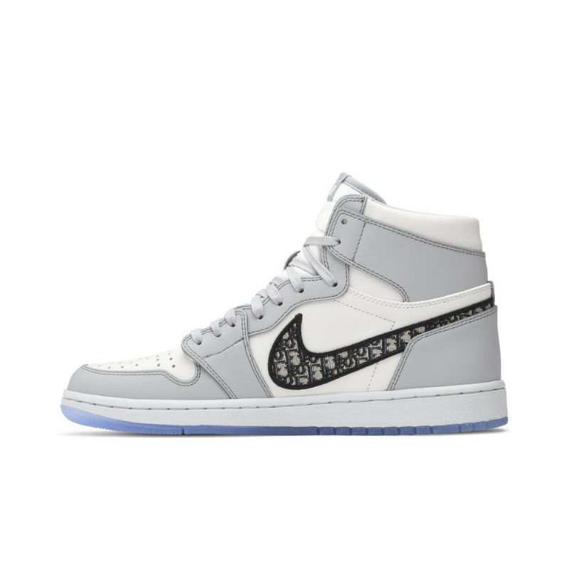 Air Jordan 1 Dior Magas Szürke Fehér Fekete Férfi Cipő