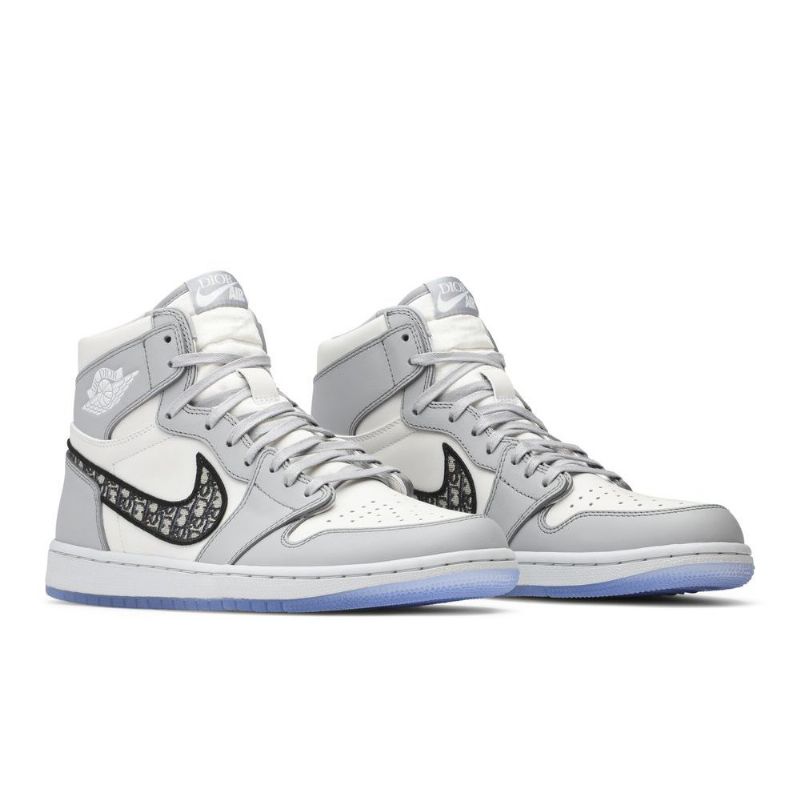 Air Jordan 1 Dior Magas Szürke Fehér Fekete Férfi Cipő