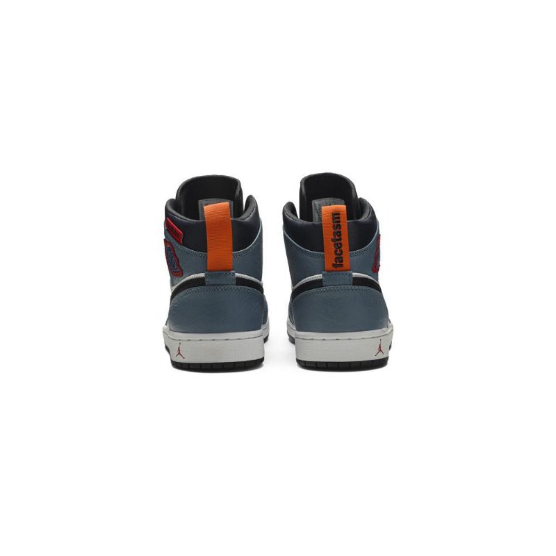 Air Jordan 1 Facetasm Mid Fehér Kék Fekete Férfi Cipő