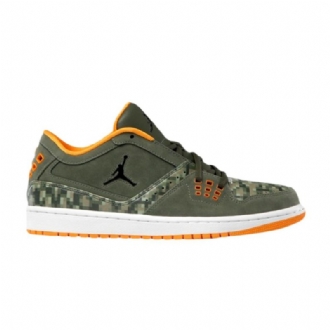 Air Jordan 1 Flight Low Olive Zöld Narancs Férfi Cipők