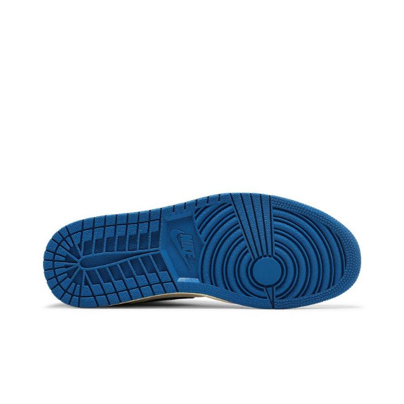 Air Jordan 1 Fragment Design Travis Scott Retro Magas Fehér Fekete Kék Férfi Cipő