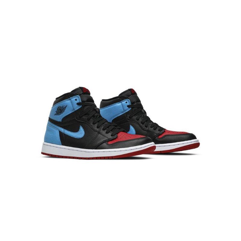 Air Jordan 1 High Og Fekete Kék Piros Női Cipő