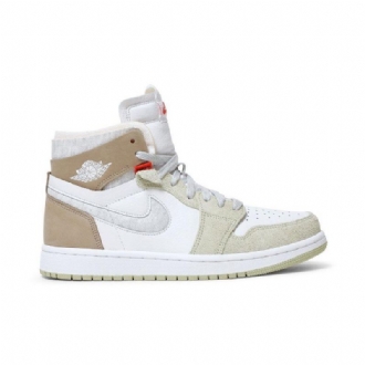 Air Jordan 1 High Zoom Comfort Fehér Olívazöld Khaki Női Cipő
