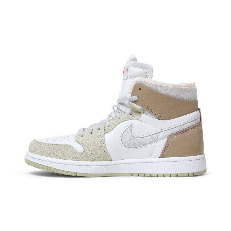 Air Jordan 1 High Zoom Comfort Fehér Olívazöld Khaki Női Cipő