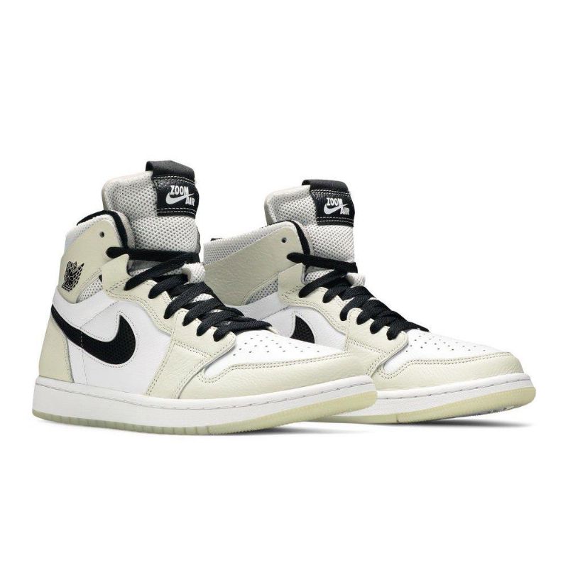 Air Jordan 1 High Zoom Comfort Fehér Szürke Fekete Női Cipő