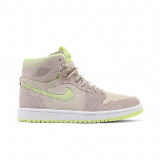 Air Jordan 1 High Zoom Comfort Fehér Szürke Sárga Női Cipő