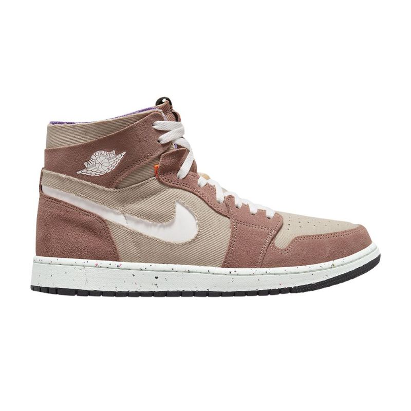 Air Jordan 1 High Zoom Comfort Khaki Barna Fehér Férfi Cipő