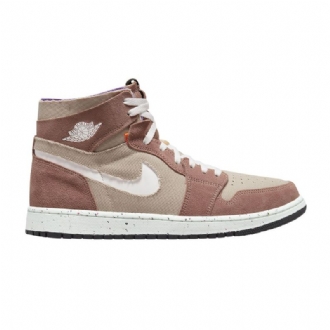 Air Jordan 1 High Zoom Comfort Khaki Barna Fehér Férfi Cipő