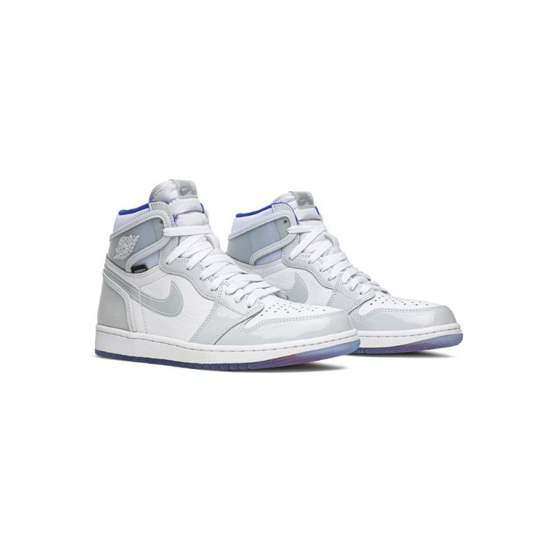 Air Jordan 1 High Zoom Fehér Kék Szürke Férfi Cipő
