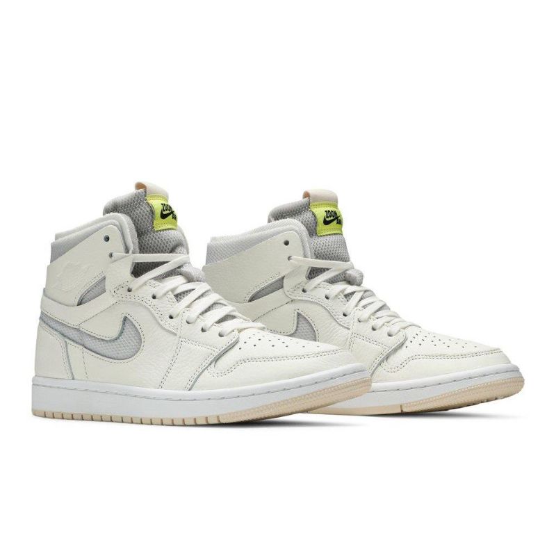 Air Jordan 1 High Zoom Fehér Szürke Sárga Női Cipő
