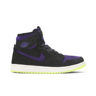 Air Jordan 1 High Zoom Fekete Lila Sárga Női Cipő