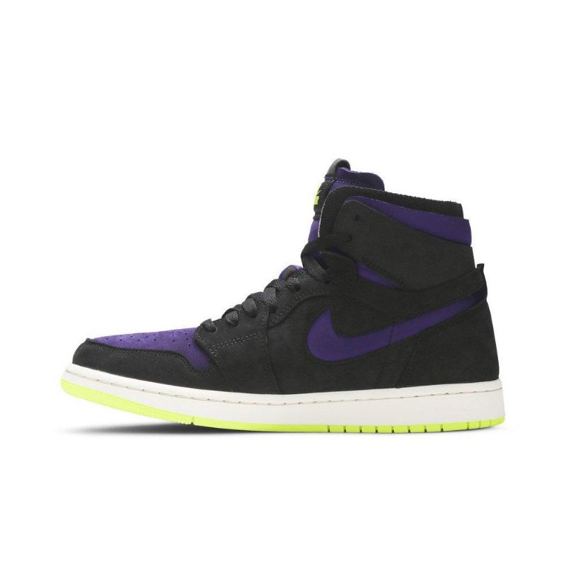 Air Jordan 1 High Zoom Fekete Lila Sárga Női Cipő