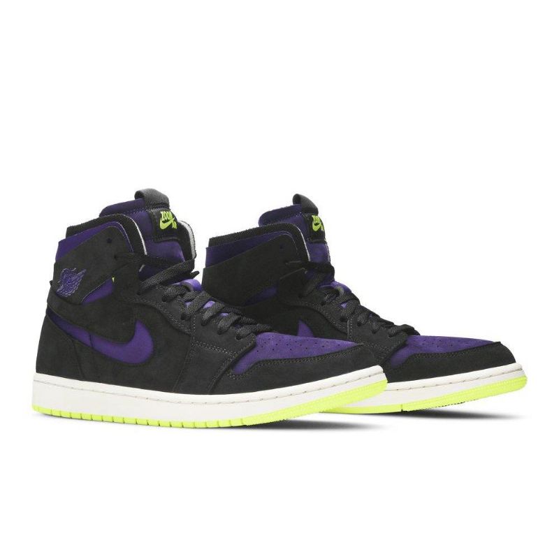 Air Jordan 1 High Zoom Fekete Lila Sárga Női Cipő