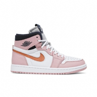 Air Jordan 1 High Zoom Rózsaszín Fehér Szürke Fekete Női Cipő
