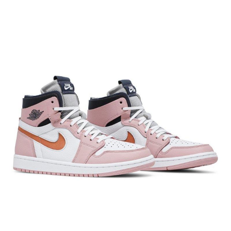 Air Jordan 1 High Zoom Rózsaszín Fehér Szürke Fekete Női Cipő