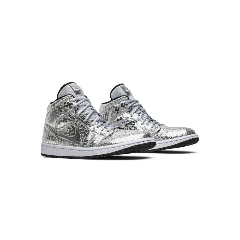 Air Jordan 1 Közép Ezüst Fehér Női Cipő
