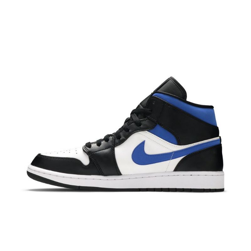 Air Jordan 1 Közép Fehér Fekete Kék Férfi Cipő