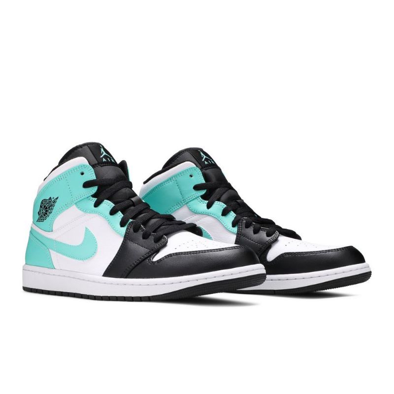 Air Jordan 1 Közép Fehér Fekete Kék Férfi Cipő