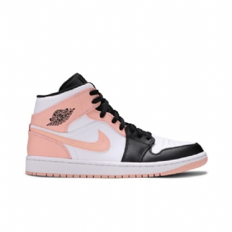 Air Jordan 1 Közép Fehér Fekete Rózsaszín Férfi Cipő