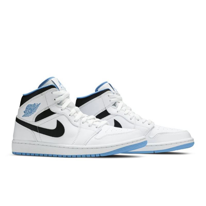 Air Jordan 1 Közép Fehér Kék Fekete Férfi Cipő