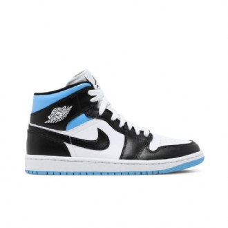 Air Jordan 1 Közép Fehér Kék Fekete Női Cipő