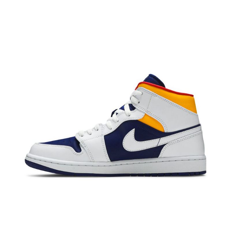 Air Jordan 1 Közép Fehér Kék Narancssárga Férfi Cipő