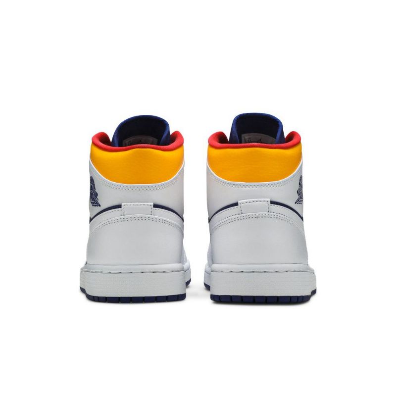 Air Jordan 1 Közép Fehér Kék Narancssárga Férfi Cipő