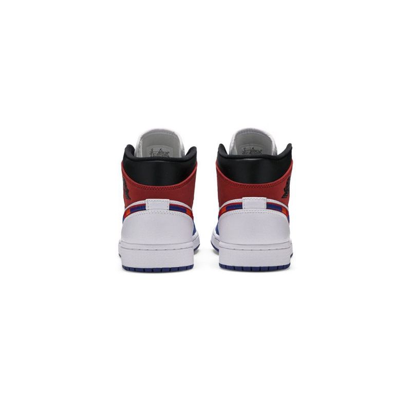 Air Jordan 1 Közép Fehér Kék Piros Fekete Férfi Cipők