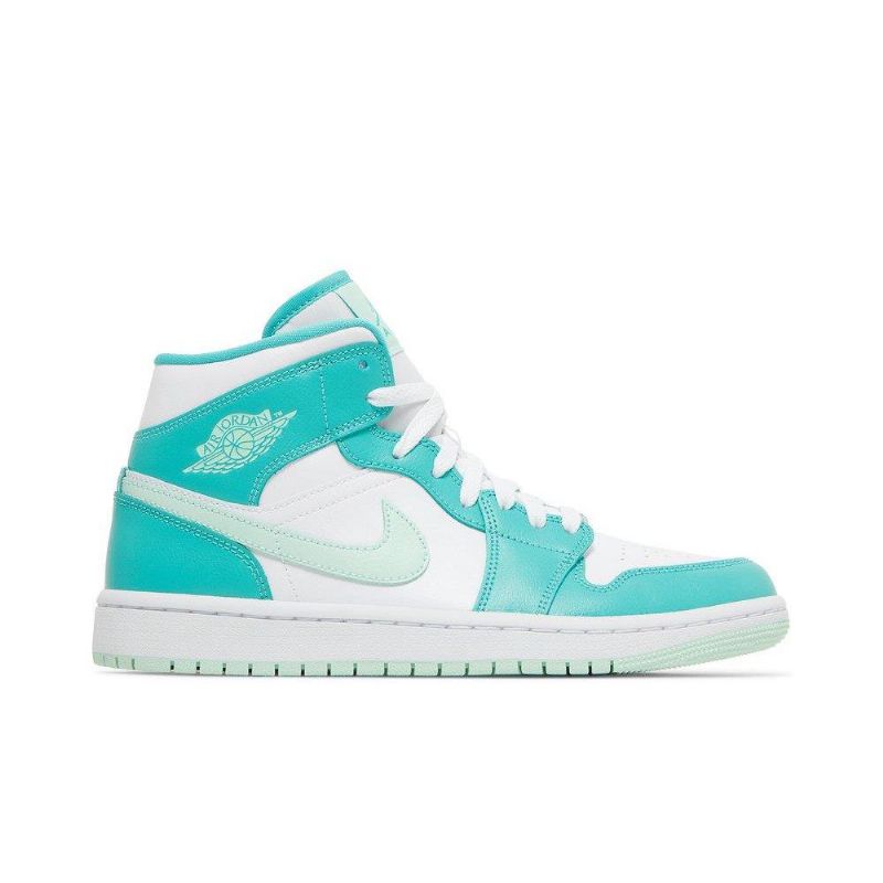 Air Jordan 1 Közép Fehér Kék Zöld Női Cipő