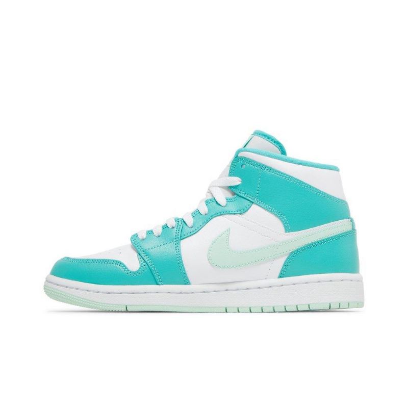 Air Jordan 1 Közép Fehér Kék Zöld Női Cipő