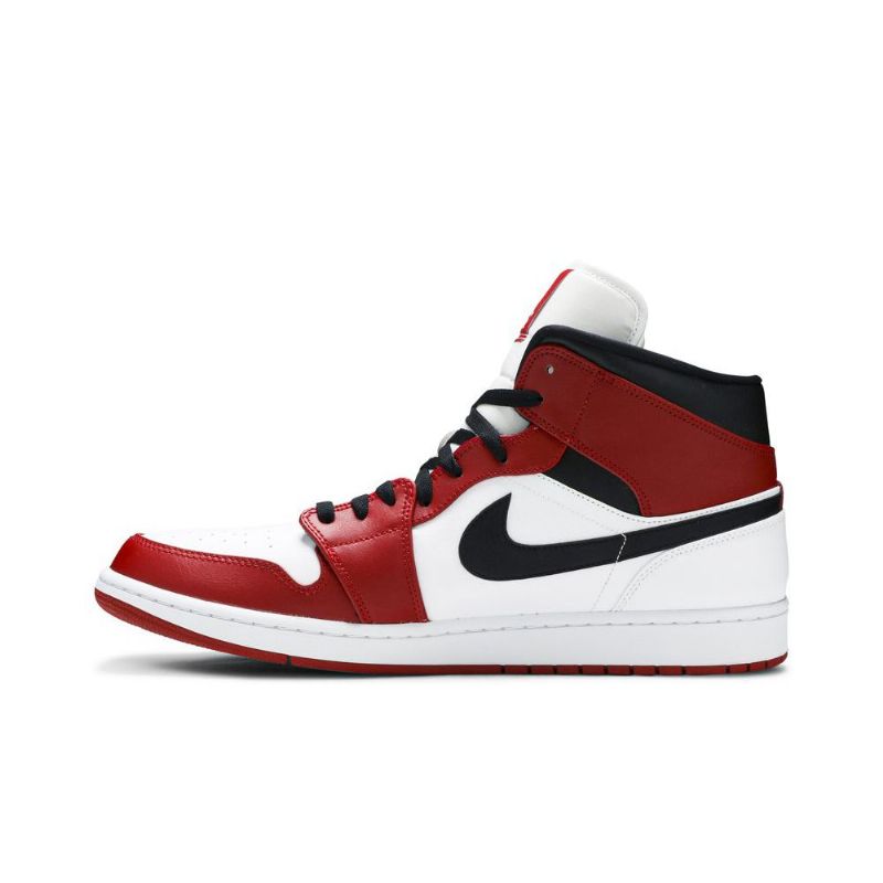 Air Jordan 1 Közép Fehér Piros Fekete Férfi Cipő