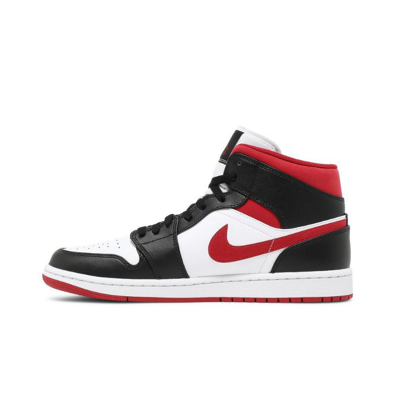 Air Jordan 1 Közép Fehér Piros Fekete Férfi Cipő