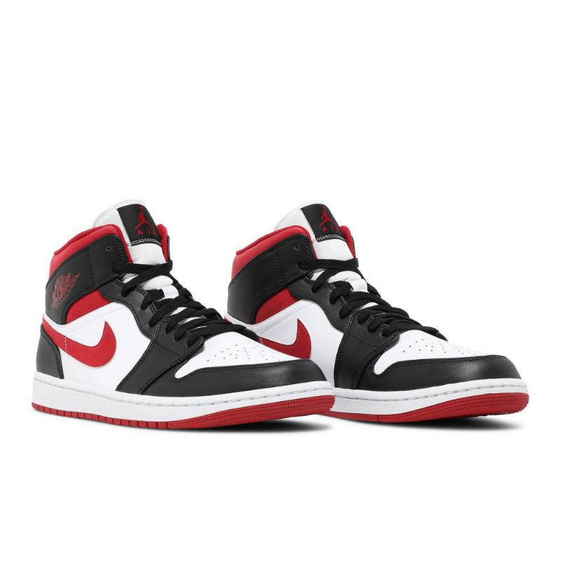 Air Jordan 1 Közép Fehér Piros Fekete Férfi Cipő