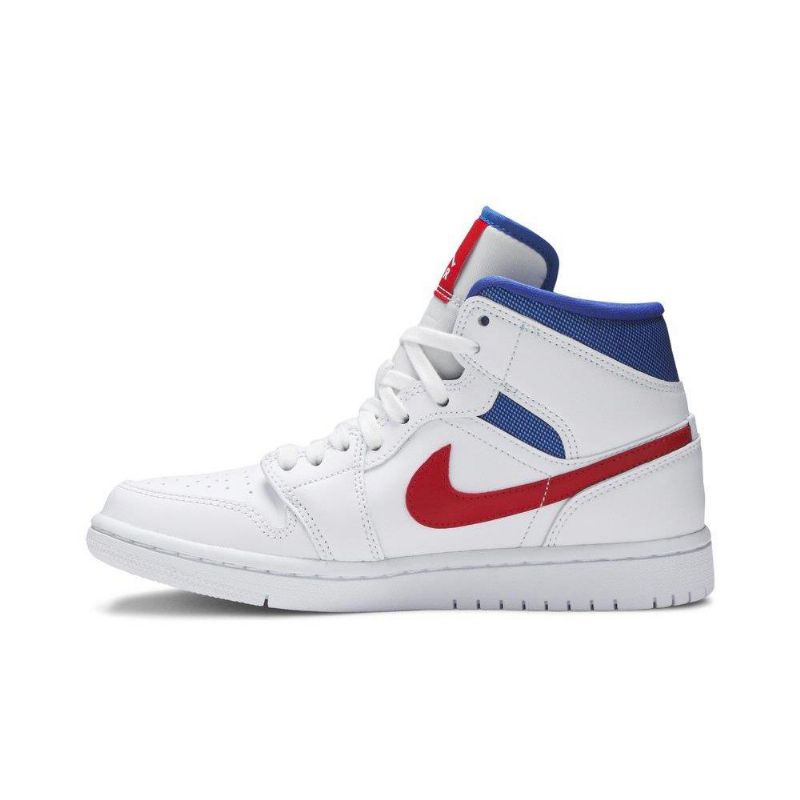 Air Jordan 1 Közép Fehér Piros Kék Női Cipő