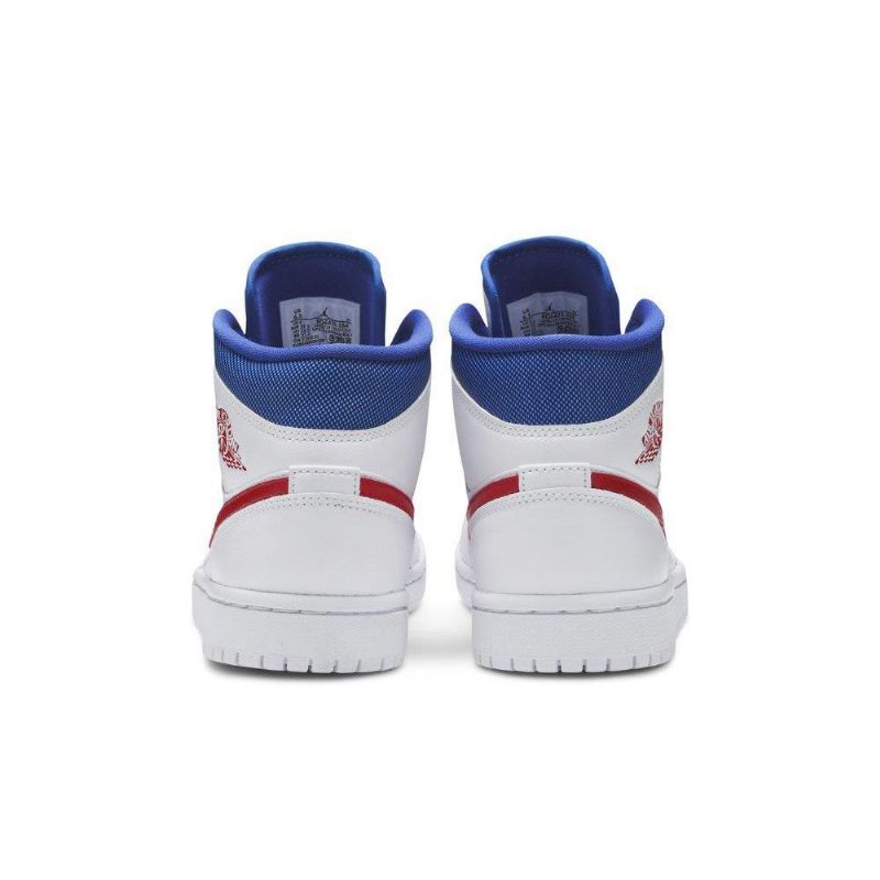 Air Jordan 1 Közép Fehér Piros Kék Női Cipő