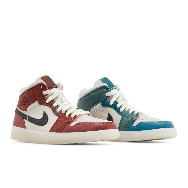 Air Jordan 1 Közép Fehér Piros Zöld Női Cipő