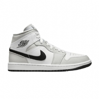 Air Jordan 1 Közép Fehér Szürke Fekete Női Cipő