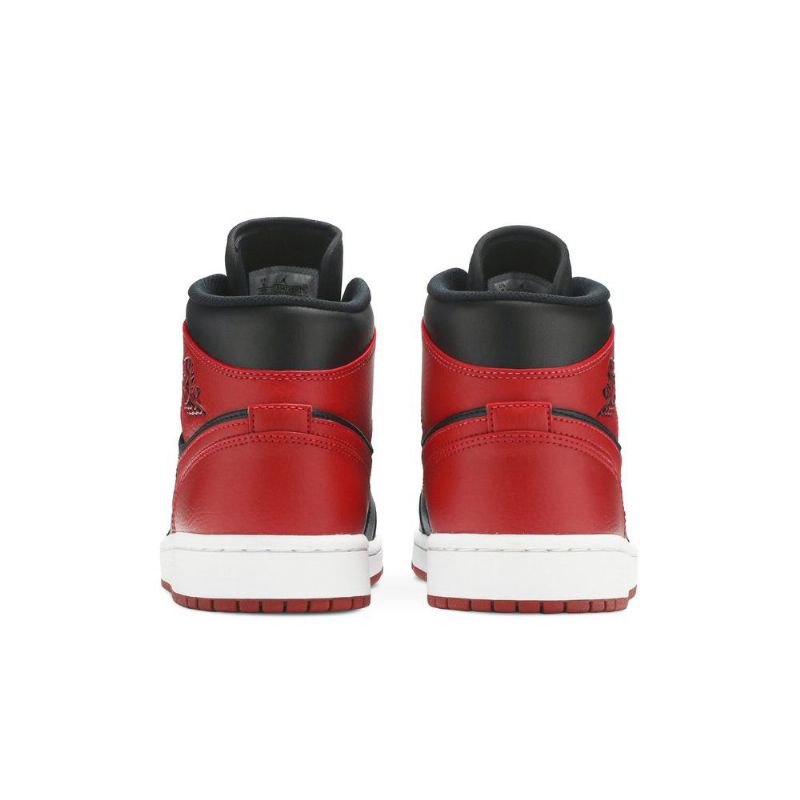 Air Jordan 1 Közép Fekete Piros Fehér Férfi Cipő