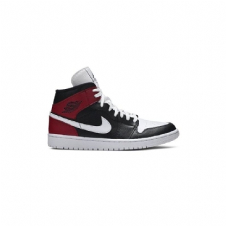 Air Jordan 1 Közép Fekete Piros Fehér Női Cipő