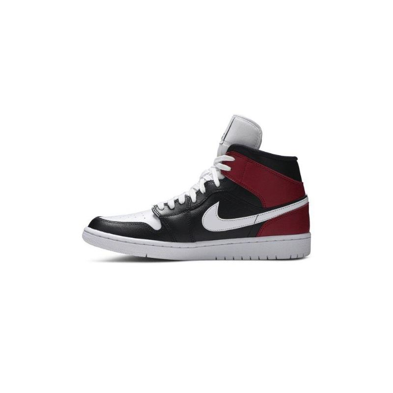 Air Jordan 1 Közép Fekete Piros Fehér Női Cipő