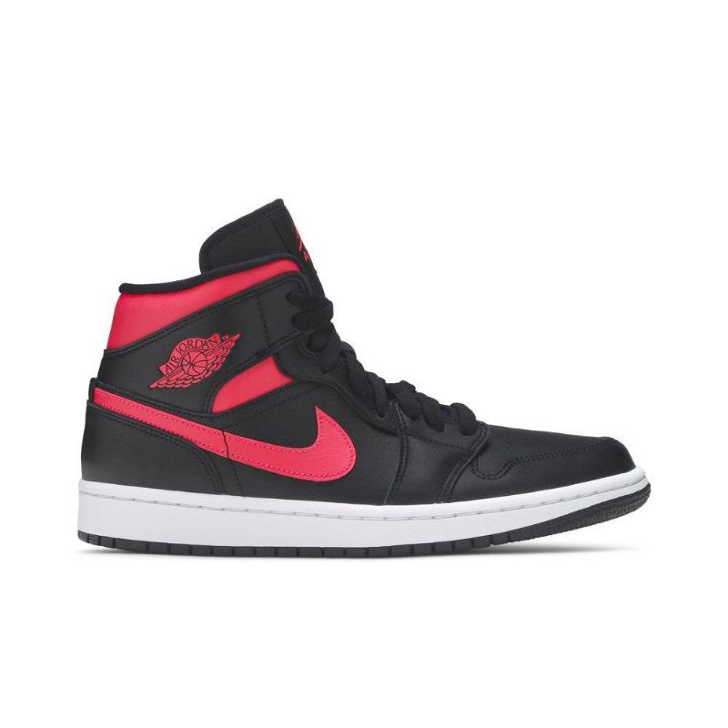 Air Jordan 1 Közép Fekete Piros Fehér Női Cipő