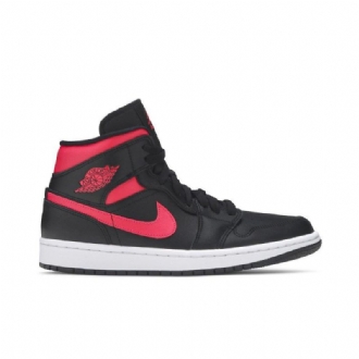 Air Jordan 1 Közép Fekete Piros Fehér Női Cipő