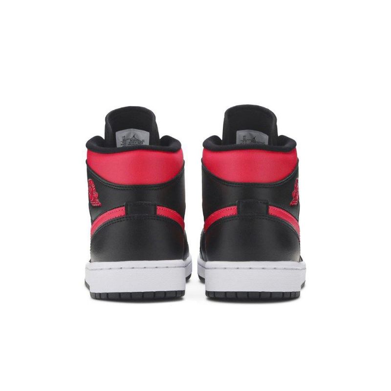 Air Jordan 1 Közép Fekete Piros Fehér Női Cipő