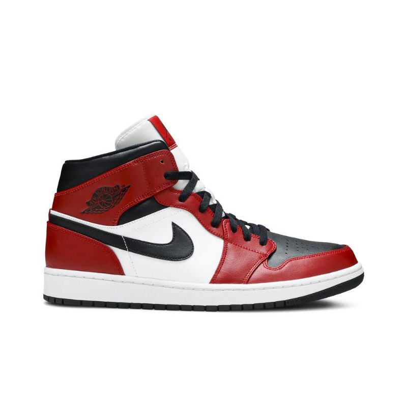 Air Jordan 1 Közép Piros Fehér Fekete Férfi Cipő